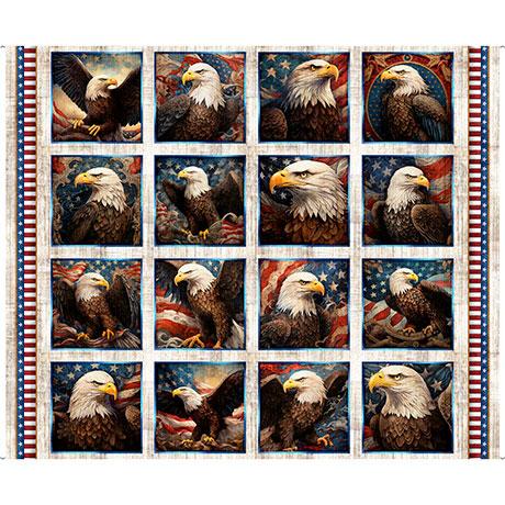 1776-36_Eagle_Picture_Patches_Panel_Birch_2600-31660-E_Cotton_Fabric