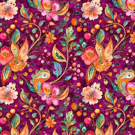 Fluttering_Gardens-Butterfly_Floral_Paisley_Sangria_2600-31731-V_Cotton_Fabric